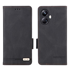 Leather Case Stands Flip Cover Holder L06Z for Realme 10 Pro+ Plus 5G Black
