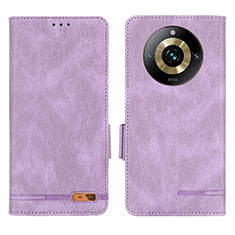 Leather Case Stands Flip Cover Holder L06Z for Realme 11 Pro 5G Purple