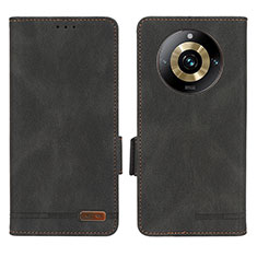 Leather Case Stands Flip Cover Holder L06Z for Realme 11 Pro+ Plus 5G Black