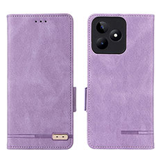 Leather Case Stands Flip Cover Holder L06Z for Realme C53 India Purple