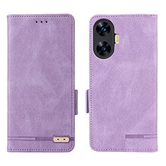 Leather Case Stands Flip Cover Holder L06Z for Realme C55 Purple