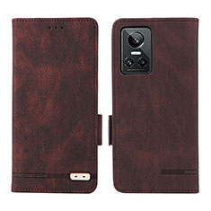 Leather Case Stands Flip Cover Holder L06Z for Realme GT Neo3 5G Brown