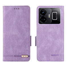 Leather Case Stands Flip Cover Holder L06Z for Realme GT3 5G Purple