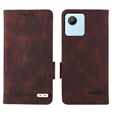 Leather Case Stands Flip Cover Holder L06Z for Realme Narzo 50i Prime Brown