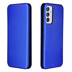Leather Case Stands Flip Cover Holder L06Z for Samsung Galaxy A05s Blue