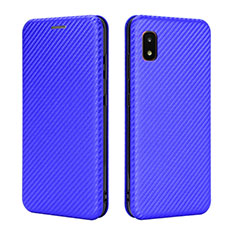 Leather Case Stands Flip Cover Holder L06Z for Samsung Galaxy A21 SC-42A Blue