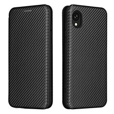 Leather Case Stands Flip Cover Holder L06Z for Samsung Galaxy A22 5G SC-56B Black