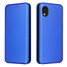 Leather Case Stands Flip Cover Holder L06Z for Samsung Galaxy A22 5G SC-56B Blue