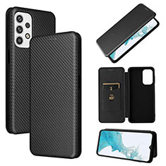 Leather Case Stands Flip Cover Holder L06Z for Samsung Galaxy A23 5G Black