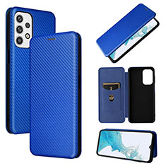 Leather Case Stands Flip Cover Holder L06Z for Samsung Galaxy A23 5G Blue