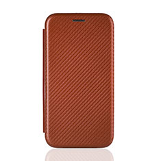 Leather Case Stands Flip Cover Holder L06Z for Samsung Galaxy A90 5G Brown