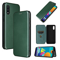 Leather Case Stands Flip Cover Holder L06Z for Samsung Galaxy M02 Green