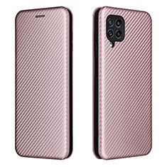 Leather Case Stands Flip Cover Holder L06Z for Samsung Galaxy M32 4G Rose Gold