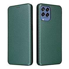 Leather Case Stands Flip Cover Holder L06Z for Samsung Galaxy M33 5G Green