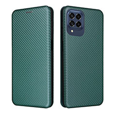 Leather Case Stands Flip Cover Holder L06Z for Samsung Galaxy M53 5G Green