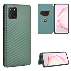 Leather Case Stands Flip Cover Holder L06Z for Samsung Galaxy M60s Green