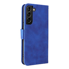 Leather Case Stands Flip Cover Holder L06Z for Samsung Galaxy S21 FE 5G Blue