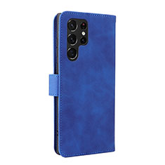 Leather Case Stands Flip Cover Holder L06Z for Samsung Galaxy S21 Ultra 5G Blue