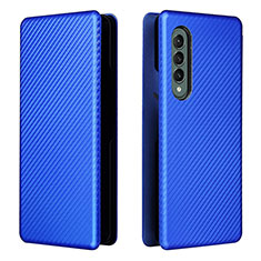 Leather Case Stands Flip Cover Holder L06Z for Samsung Galaxy Z Fold4 5G Blue
