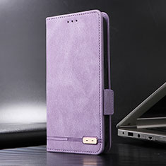 Leather Case Stands Flip Cover Holder L06Z for Sharp Aquos Sense8 Purple