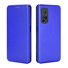 Leather Case Stands Flip Cover Holder L06Z for Xiaomi Mi 10T 5G Blue