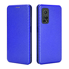 Leather Case Stands Flip Cover Holder L06Z for Xiaomi Mi 10T Pro 5G Blue