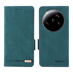 Leather Case Stands Flip Cover Holder L06Z for Xiaomi Mi 13 Ultra 5G Green