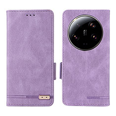 Leather Case Stands Flip Cover Holder L06Z for Xiaomi Mi 13 Ultra 5G Purple