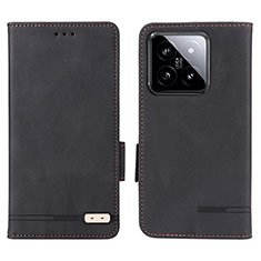 Leather Case Stands Flip Cover Holder L06Z for Xiaomi Mi 14 5G Black