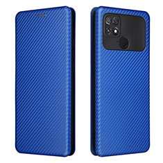 Leather Case Stands Flip Cover Holder L06Z for Xiaomi Poco C40 Blue
