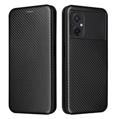 Leather Case Stands Flip Cover Holder L06Z for Xiaomi Poco M5 4G Black