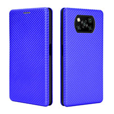 Leather Case Stands Flip Cover Holder L06Z for Xiaomi Poco X3 Pro Blue