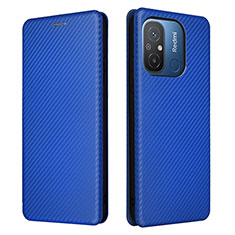 Leather Case Stands Flip Cover Holder L06Z for Xiaomi Redmi 12C 4G Blue