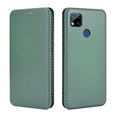 Leather Case Stands Flip Cover Holder L06Z for Xiaomi Redmi 9 India Green