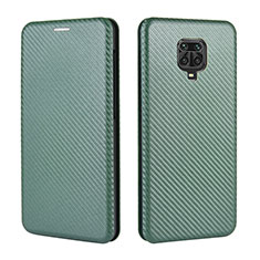 Leather Case Stands Flip Cover Holder L06Z for Xiaomi Redmi Note 9 Pro Green
