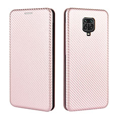 Leather Case Stands Flip Cover Holder L06Z for Xiaomi Redmi Note 9S Rose Gold