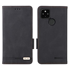 Leather Case Stands Flip Cover Holder L07Z for Google Pixel 5 XL 5G Black