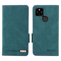 Leather Case Stands Flip Cover Holder L07Z for Google Pixel 5 XL 5G Green
