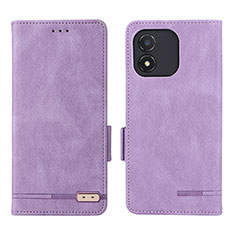 Leather Case Stands Flip Cover Holder L07Z for Huawei Honor X5 Purple