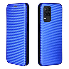 Leather Case Stands Flip Cover Holder L07Z for Realme 8s 5G Blue