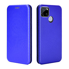 Leather Case Stands Flip Cover Holder L07Z for Realme C25 Blue