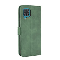 Leather Case Stands Flip Cover Holder L07Z for Samsung Galaxy A12 Green
