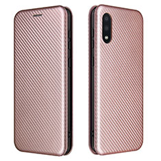 Leather Case Stands Flip Cover Holder L07Z for Samsung Galaxy M02 Rose Gold