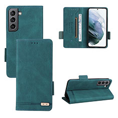 Leather Case Stands Flip Cover Holder L07Z for Samsung Galaxy S21 Plus 5G Green