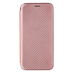 Leather Case Stands Flip Cover Holder L07Z for Samsung Galaxy S23 FE 5G Rose Gold