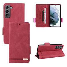 Leather Case Stands Flip Cover Holder L07Z for Samsung Galaxy S23 Plus 5G Red