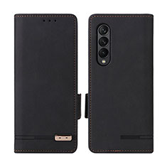 Leather Case Stands Flip Cover Holder L07Z for Samsung Galaxy Z Fold4 5G Black