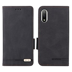 Leather Case Stands Flip Cover Holder L07Z for Sony Xperia Ace III SO-53C Black