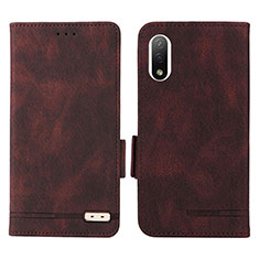Leather Case Stands Flip Cover Holder L07Z for Sony Xperia Ace III SOG08 Brown
