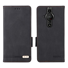 Leather Case Stands Flip Cover Holder L07Z for Sony Xperia PRO-I Black